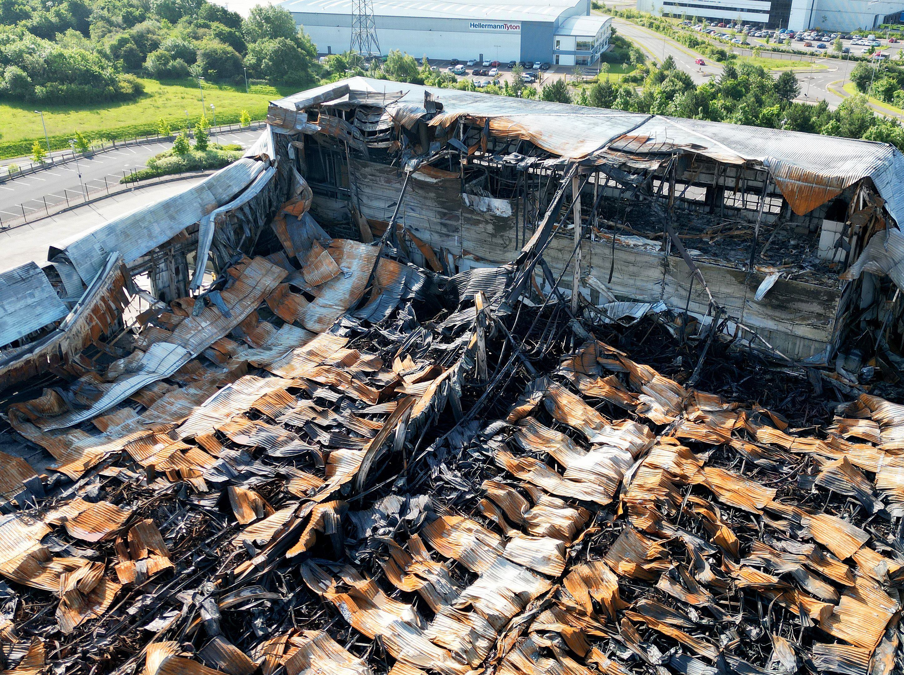 Watch: What huge Cannock parcel centre looks like a month on from devastating fire