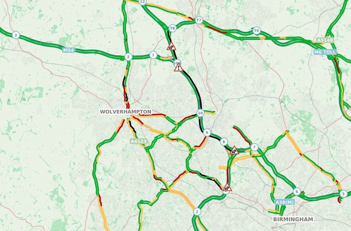 Map Of M6 Motorway Junctions M6 Motorists Facing Long Delays As Work To Install Bridge Shuts Motorway At  Key Junction | Express & Star