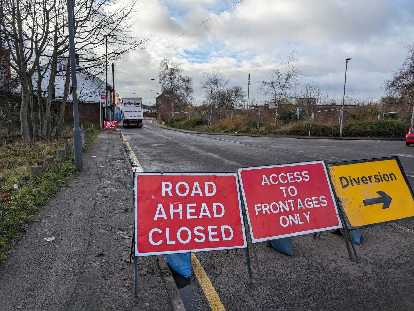 Walsall road remains closed over danger of falling roof tiles 