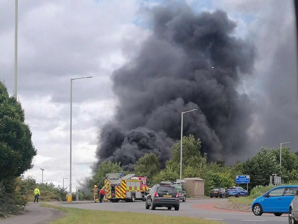 Huge clouds of smoke as tyres fly-tipped and set ablaze in Cannock ...