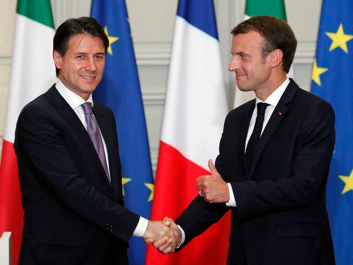 Выступление италии. Giuseppe Conte and Emmanuel Macron. Italian French.