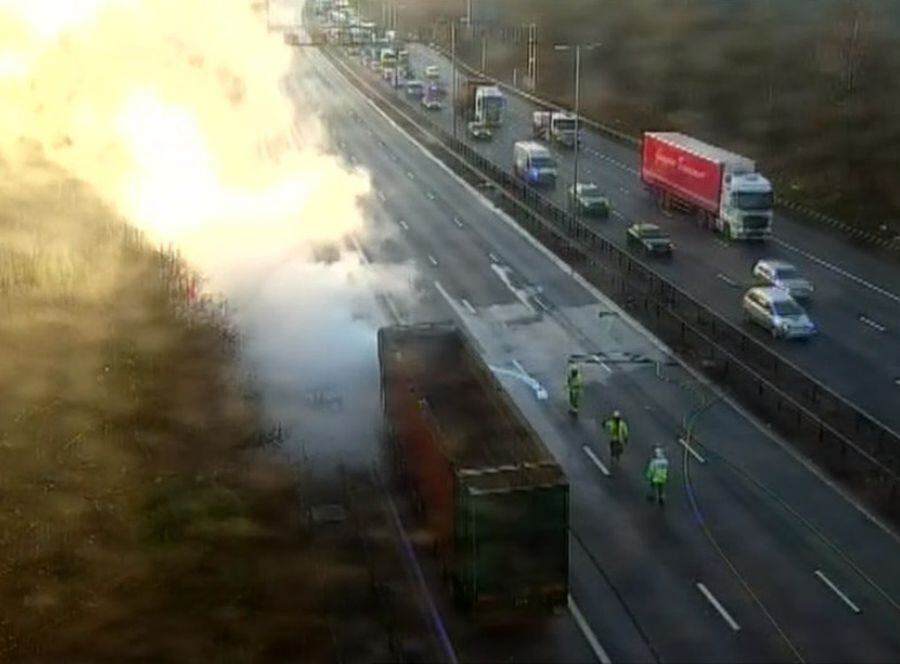 M6 Lorry Fire Causes Hour-long Queues As Lanes Reopened Following Blaze ...