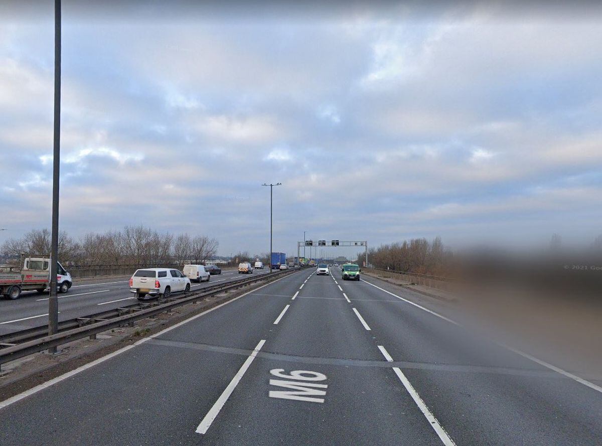 Delays on M6 after car crashes into barriers on motorway near