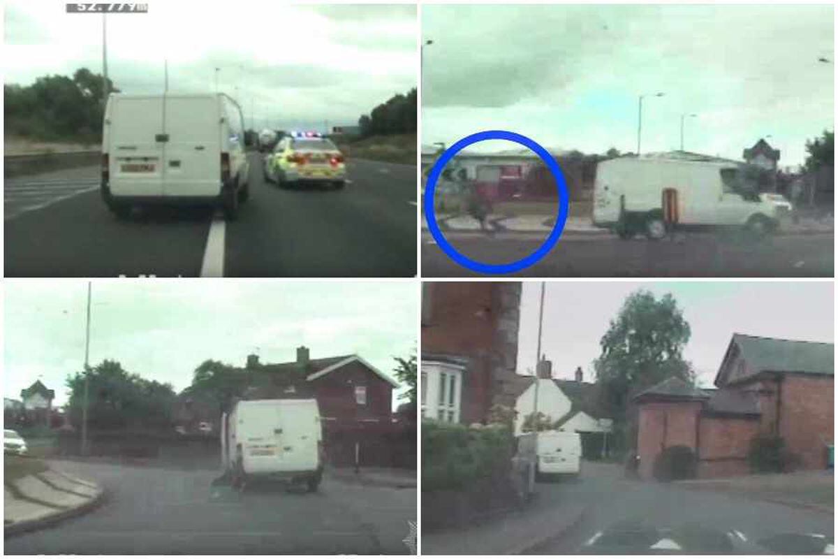 Gang Member Falls From Getaway Van During Police Chase Caught On Camera Near Stafford As 