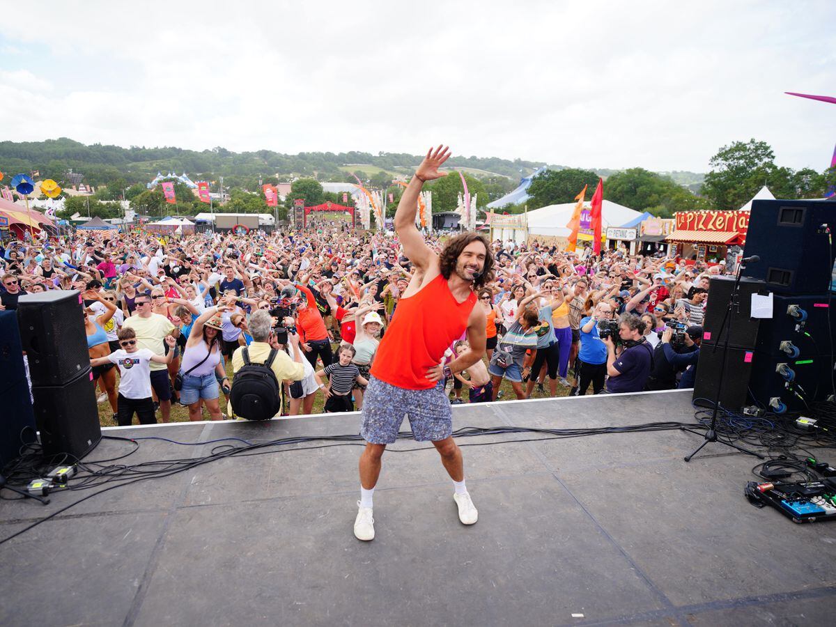 Joe Wicks eyes Pyramid as he leads Glastonbury workout days after son’s birth