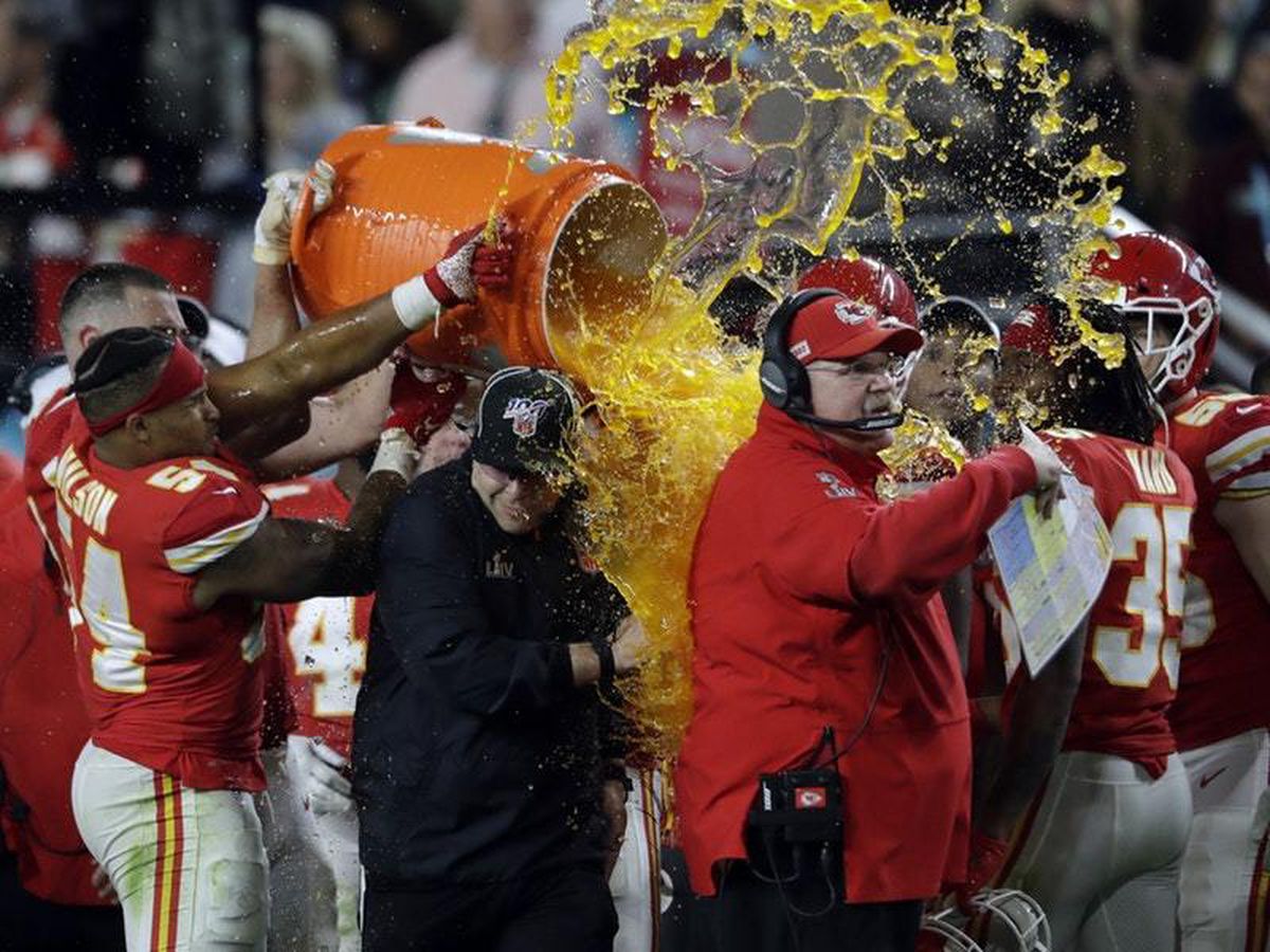 What color was the Gatorade in the Super Bowl this year? Andy Reid photo  goes viral