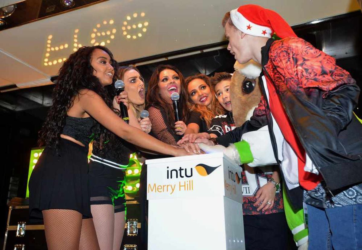 IN PICTURES Little Mix switch on Merry Hill Christmas lights Express