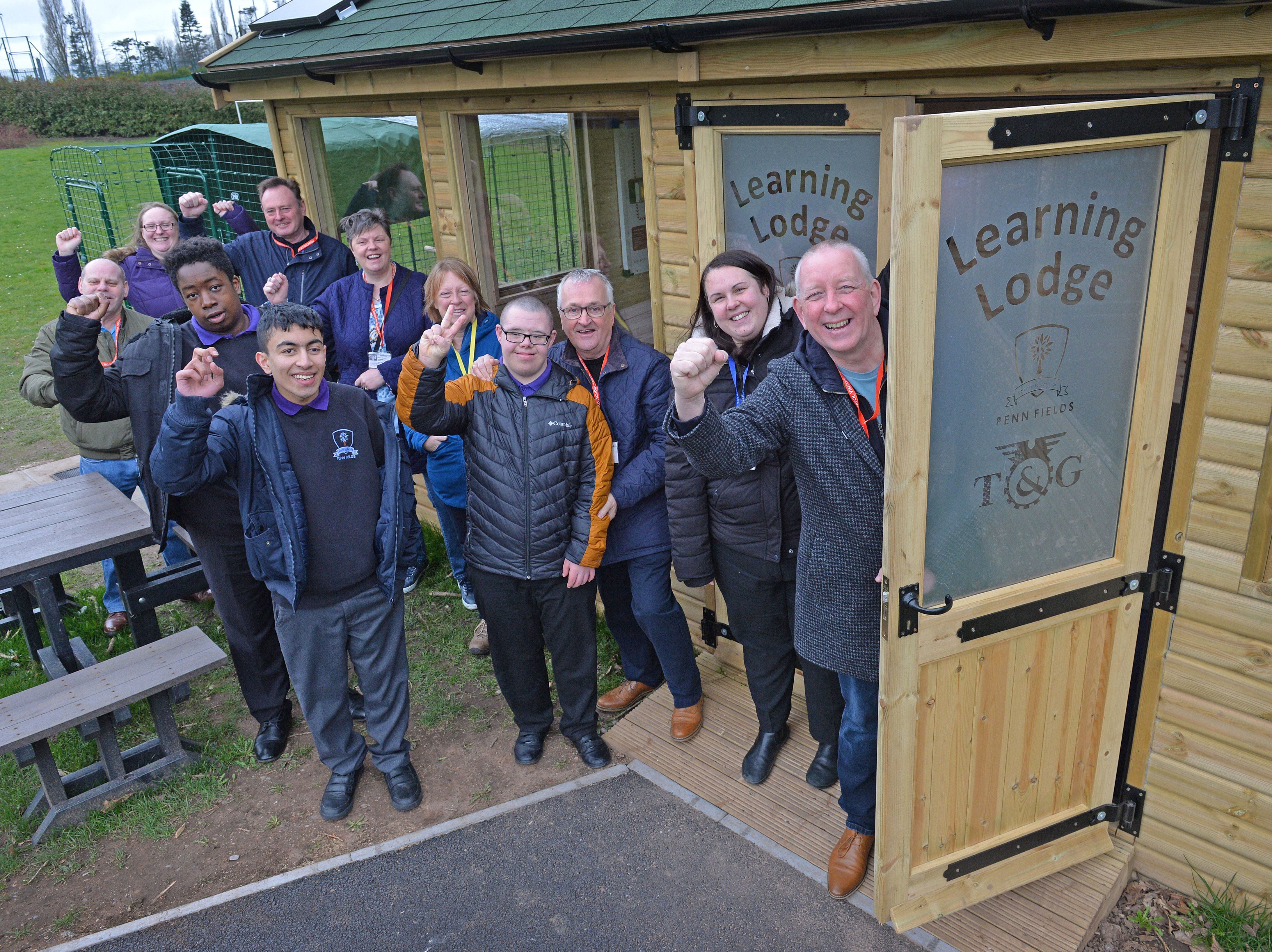 Former Goodyear employees donate £12,125 to help fund a new special school outdoor classroom
