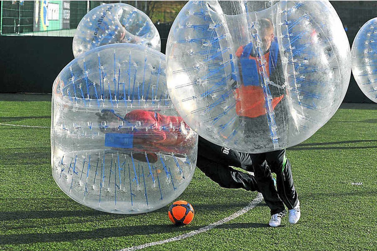 bubble football tackle