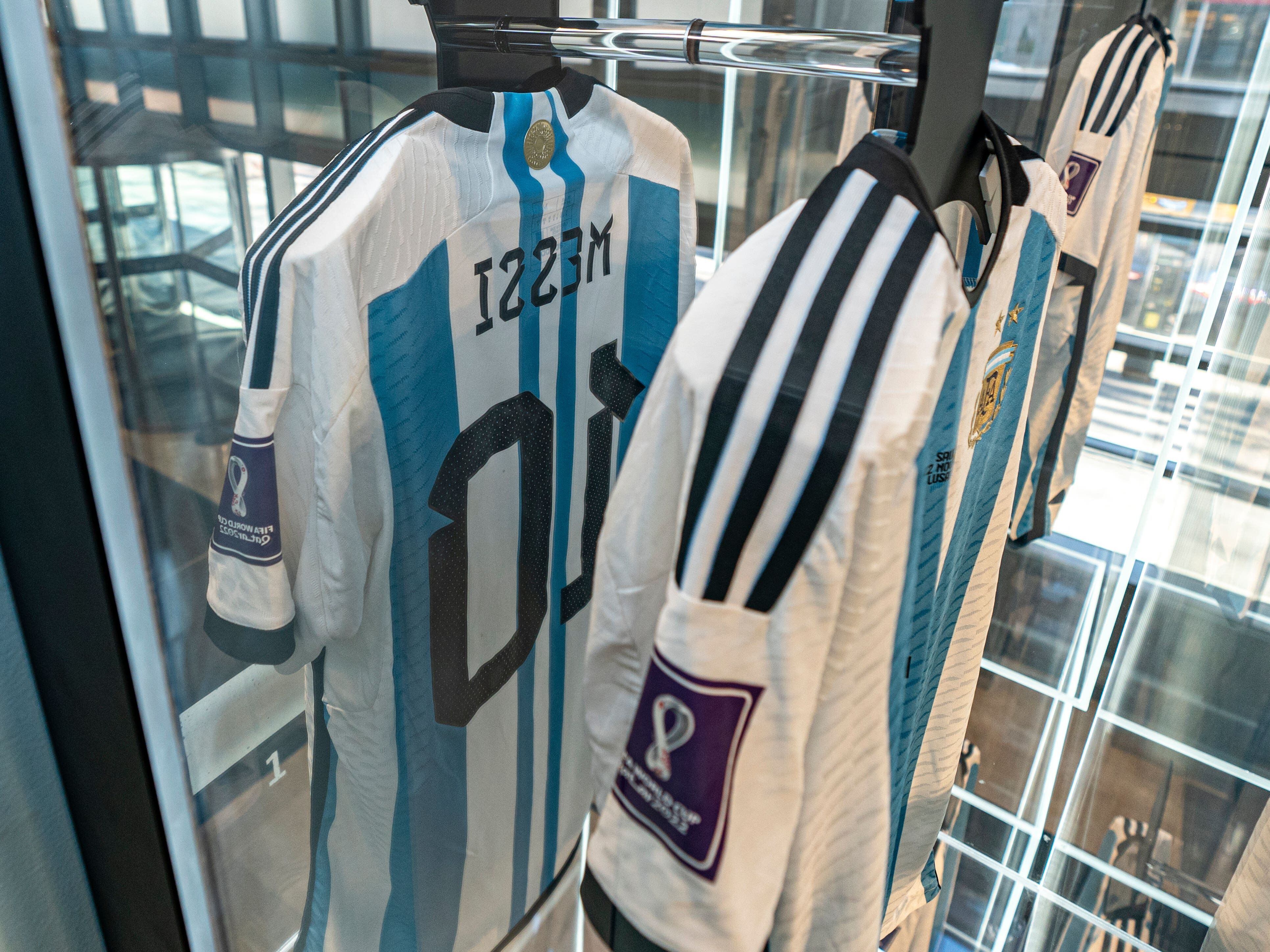 Set of six Lionel Messi World Cup shirts sells for £6.1m at auction in New York