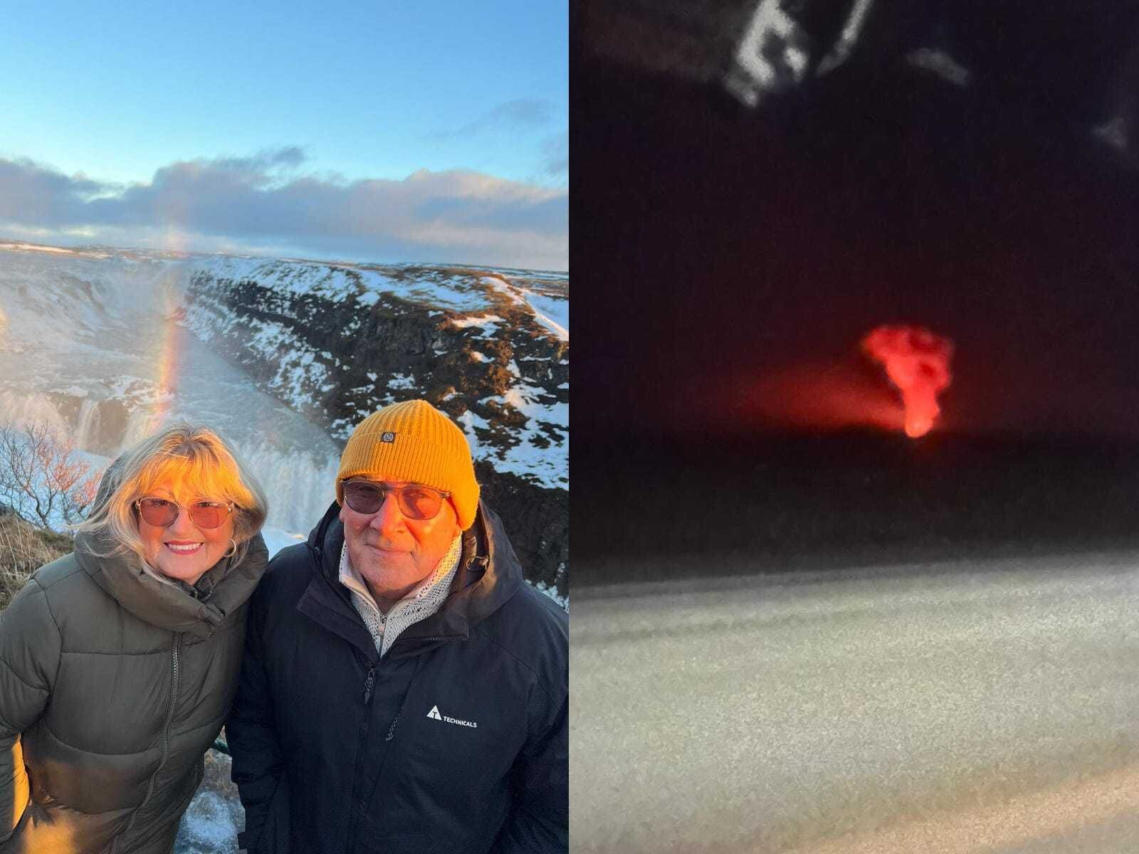 Couple on Iceland trip ‘alarmed’ but ‘excited’ to see erupting volcano