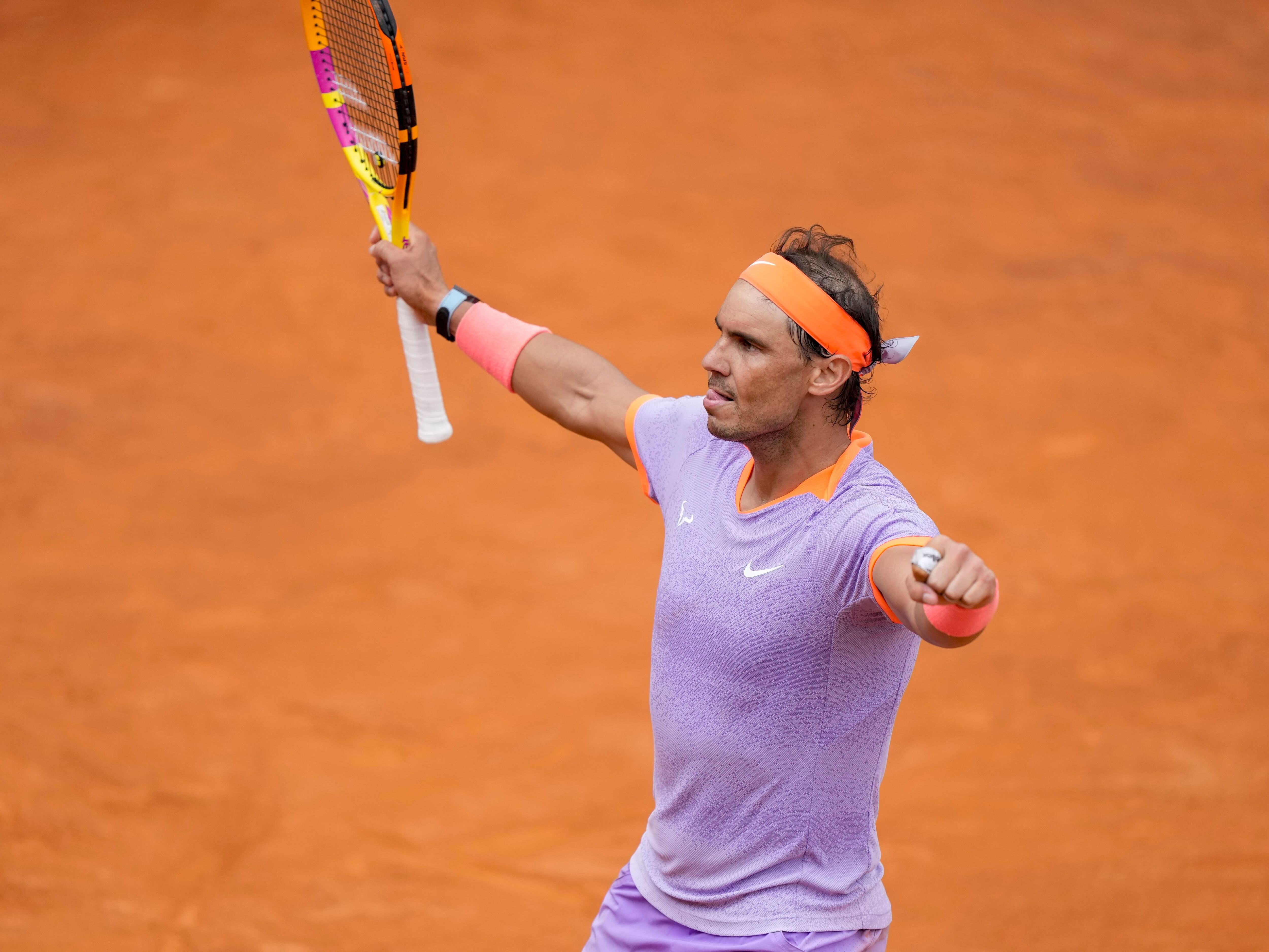 Rafael Nadal through to second round of Italian Open after comeback win