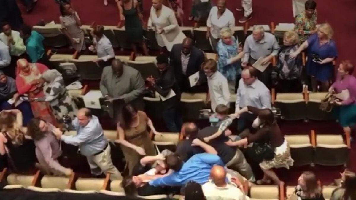 This high school graduation turned very dramatic after a fight erupted