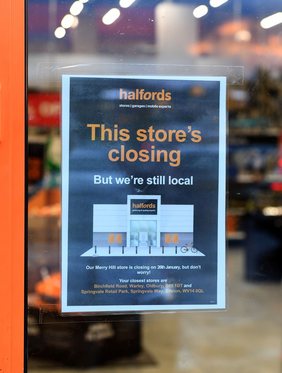 Halfords on sale store closures