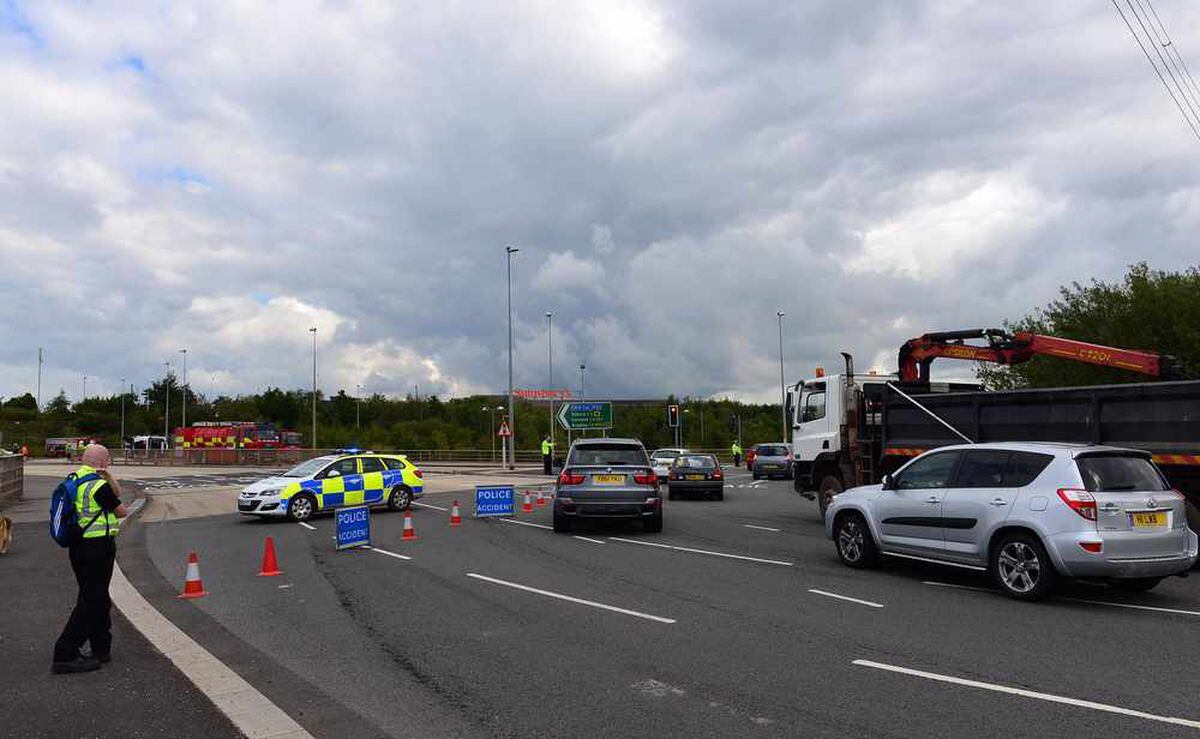 IN VIDEO and PICTURES A5 shut for over 10 hours in Cannock after