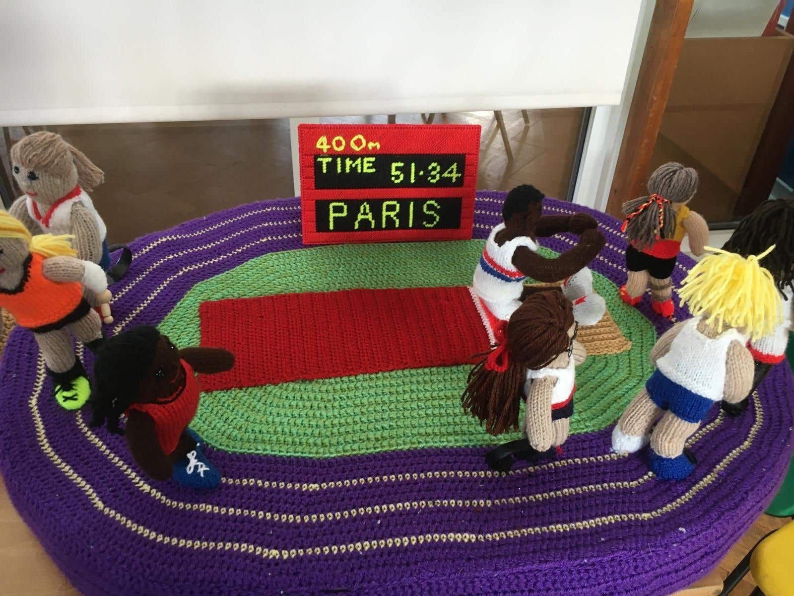 Crafting group creates unique homage to Olympics dubbed ‘Yarnlympics’
