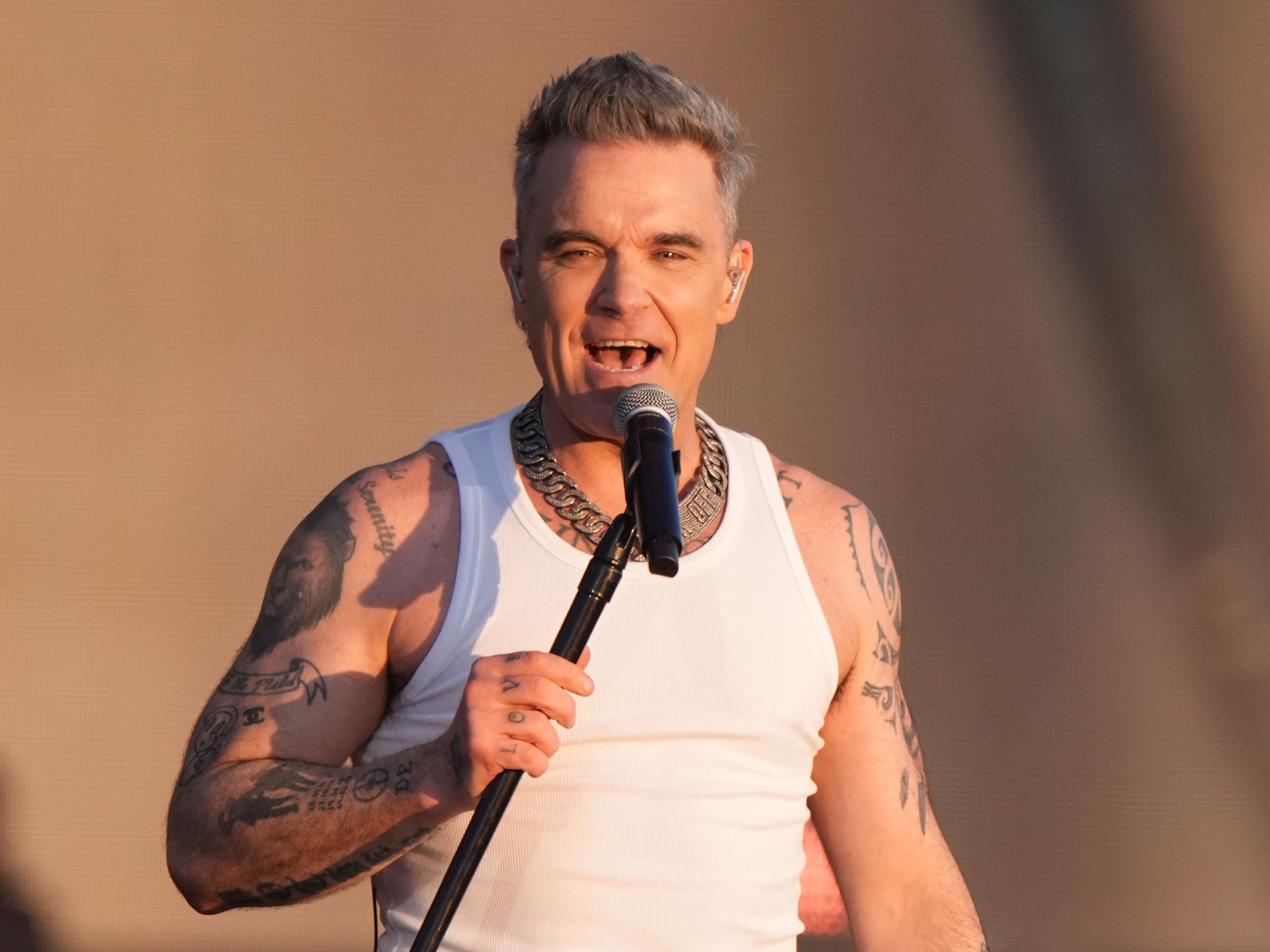 Robbie Williams entertains BST crowd with special guest Danny Dyer