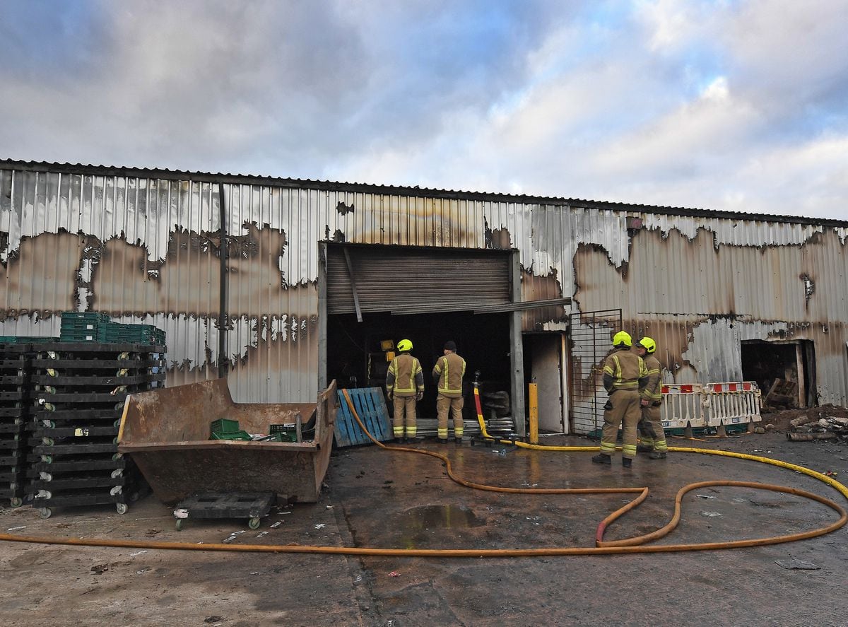 Drone video shows devastation of meat factory blaze near Wolverhampton ...