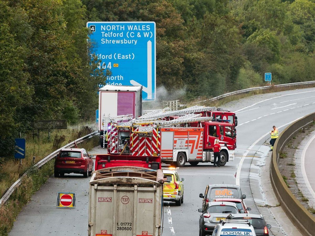 Lorry Fire Closes Stretch Of The M54 As Motorists Face Delays Express