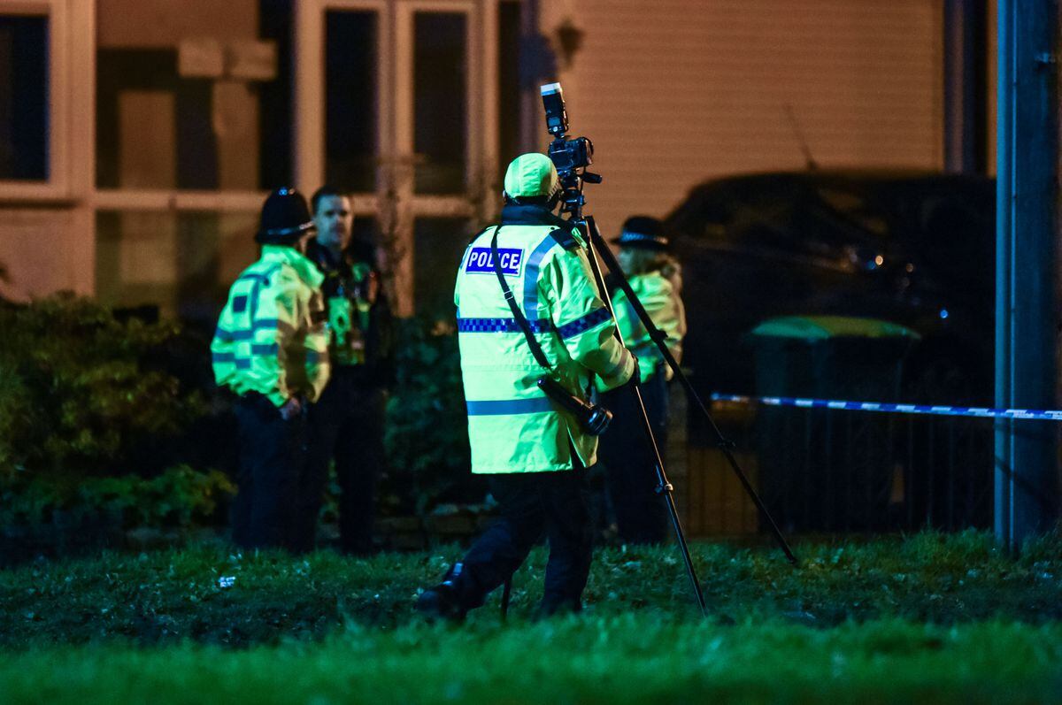 Police at the scene on Hagley Road in Quinton.  Photo: Snapper SK