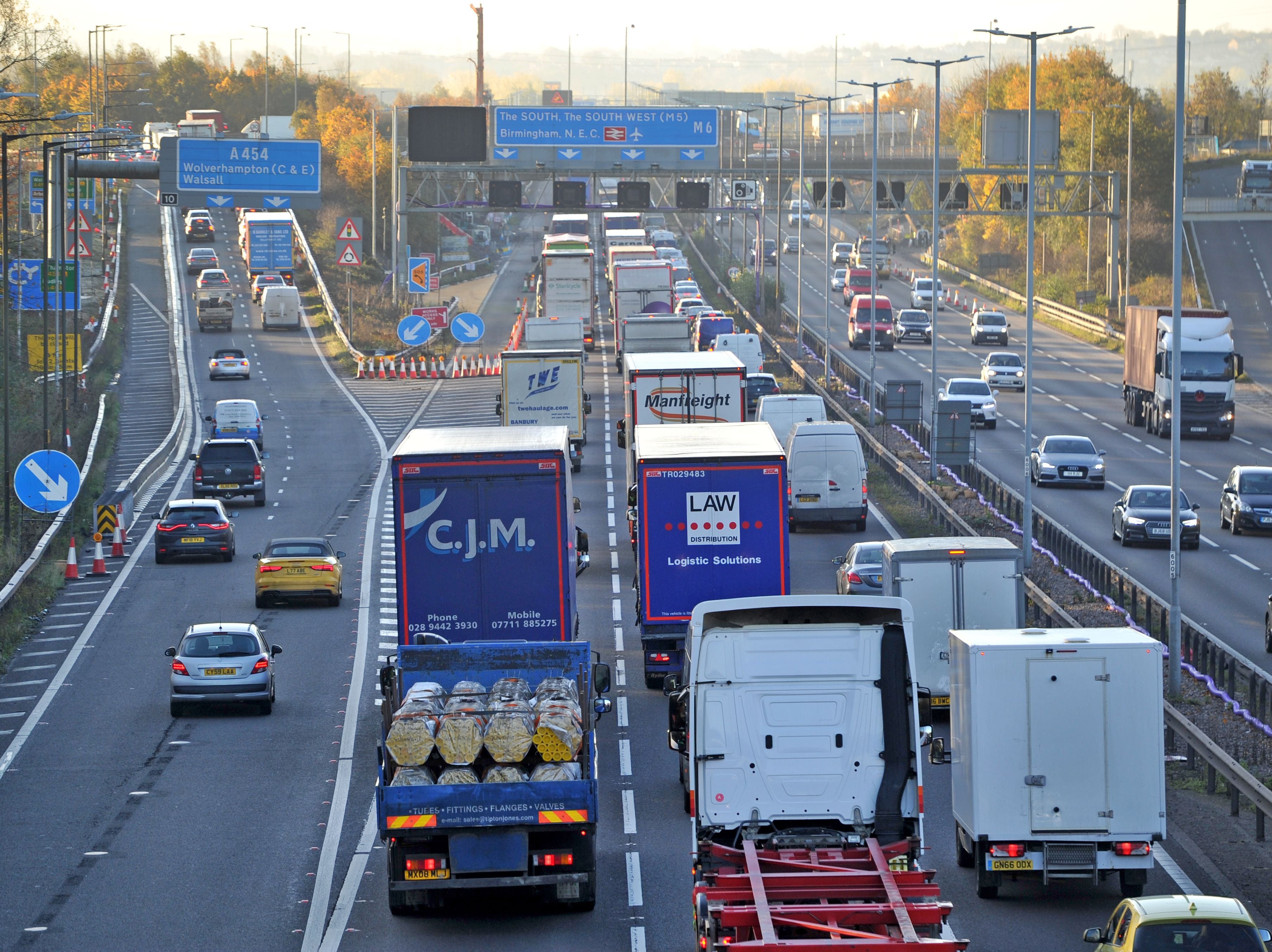 Drivers on M6 told to expect delays due to collision involving two lorries