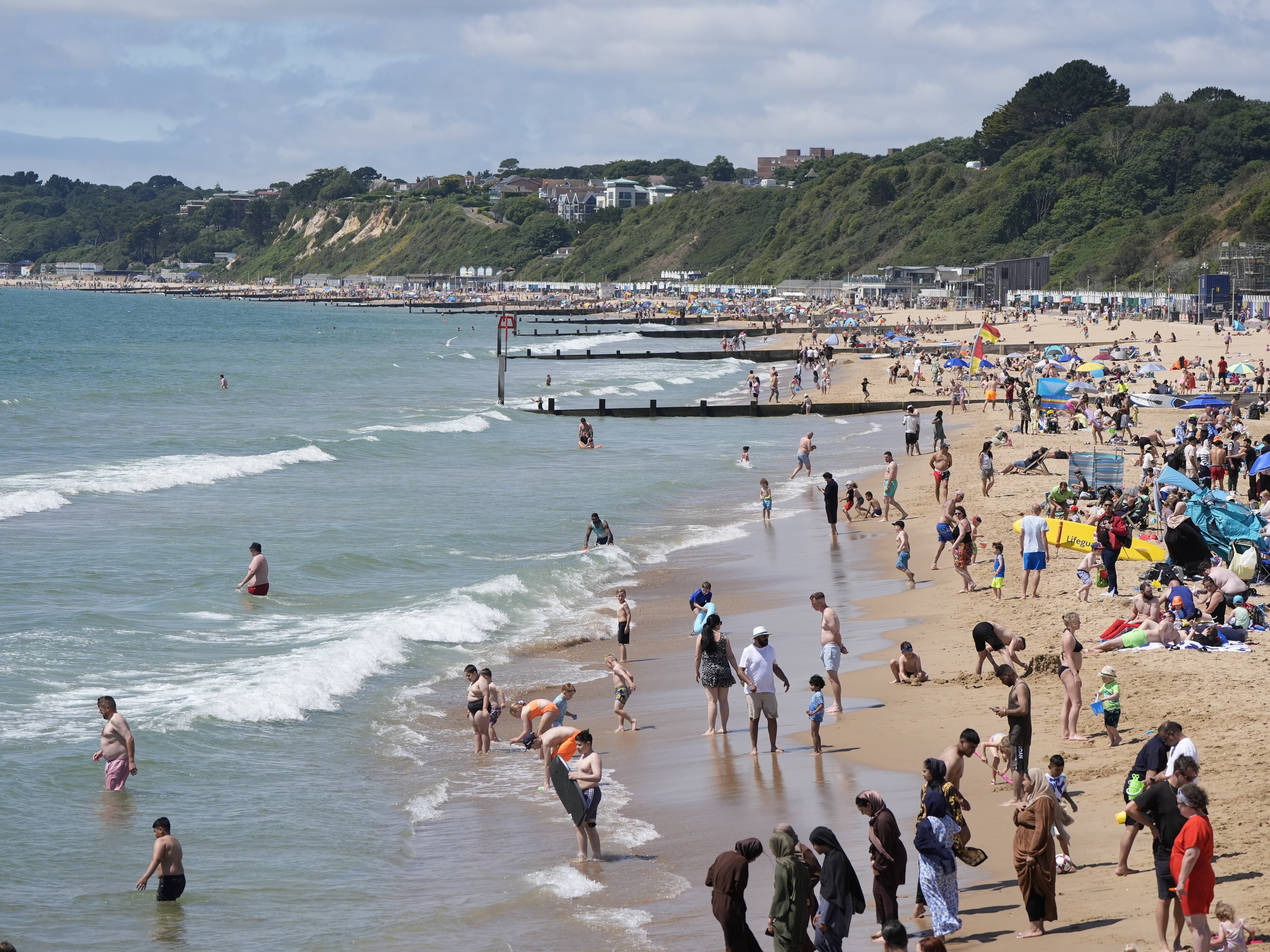Search under way for man in water at Bournemouth Beach on hottest day of year