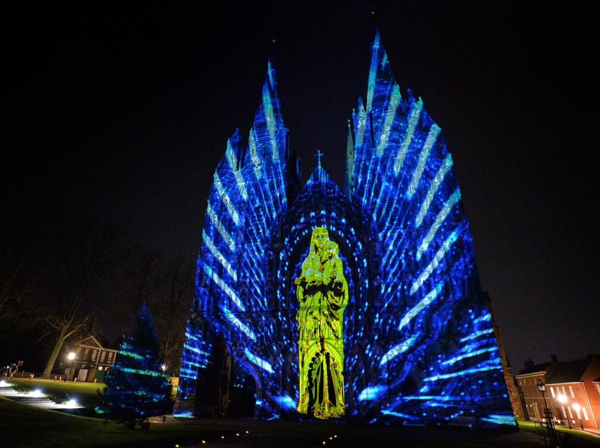 Lichfield Cathedral lit up for festive light show Express & Star