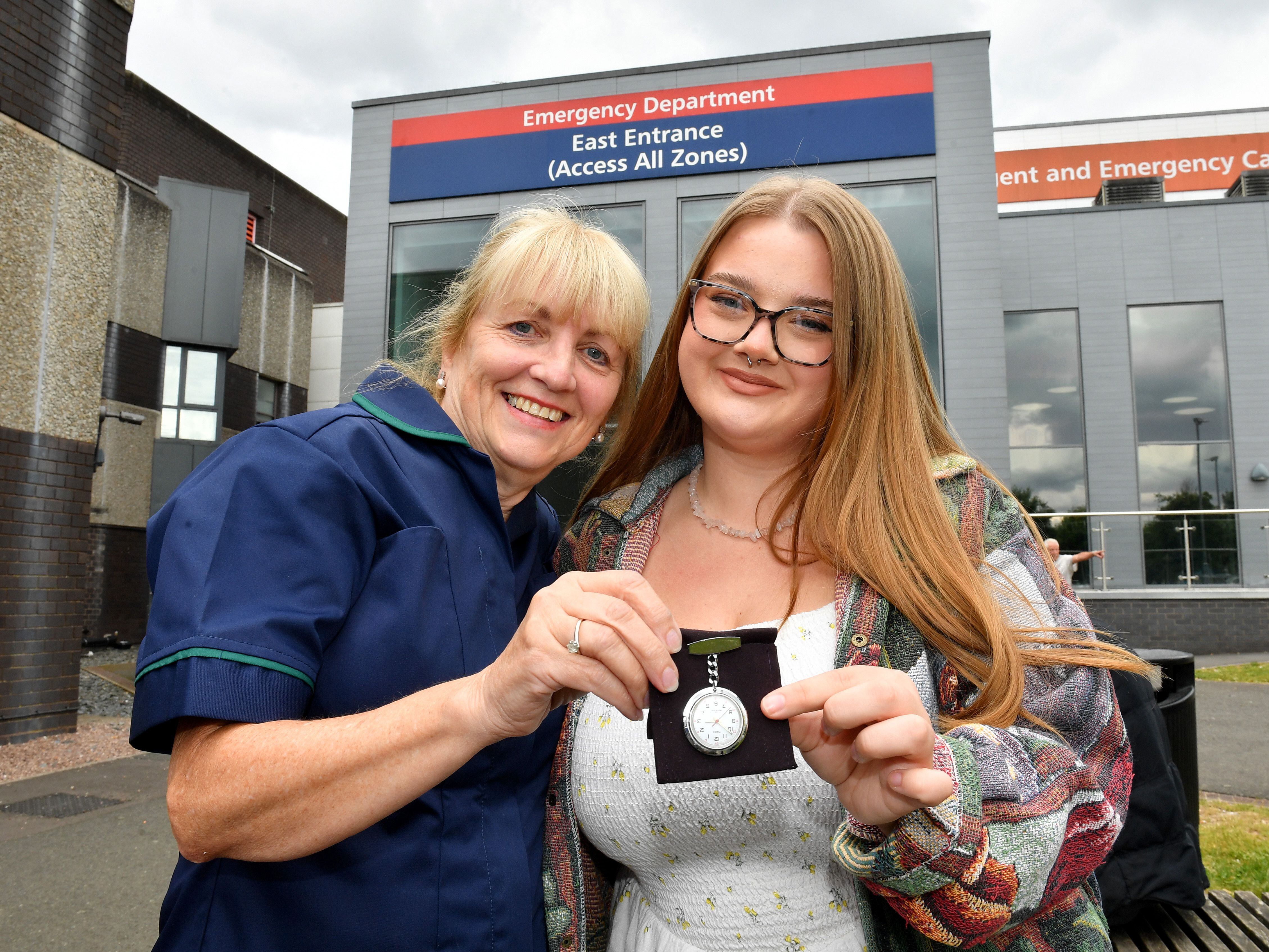 Award-winning nurse passes on watch to niece, 18, set to follow in her footsteps 