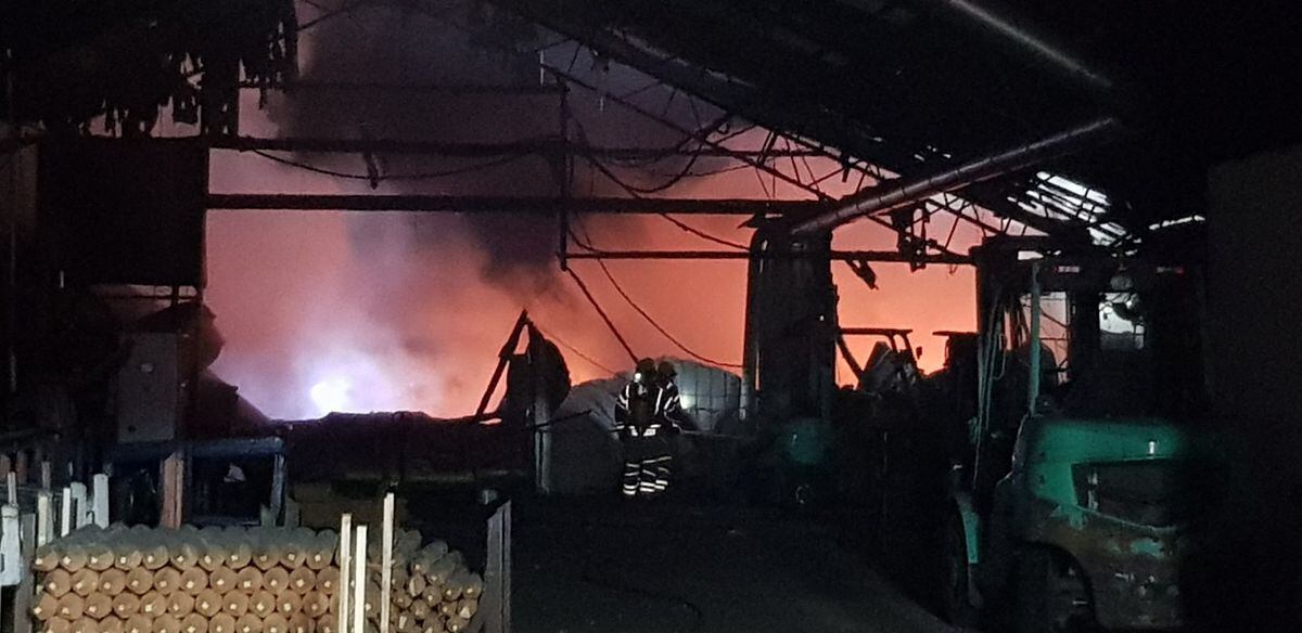 Thirty firefighters tackle blaze at wood processing factory in Wyre ...