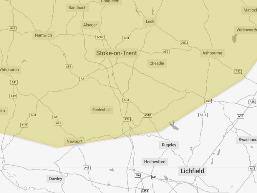 Staffordshire hit with 48-hour snow warning with 'showers' predicted by forecasters