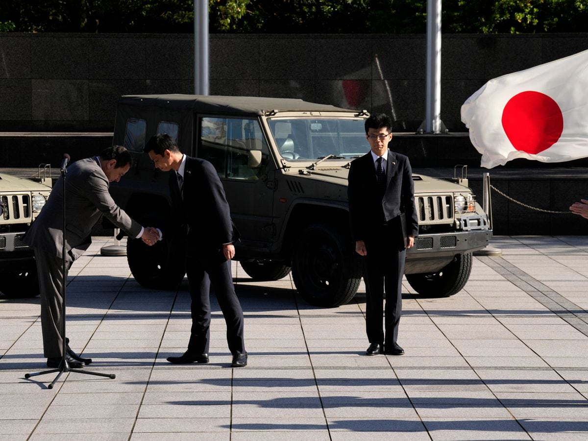 Japan Holds Ceremony Marking Donation Of Military Vehicles To Ukraine ...