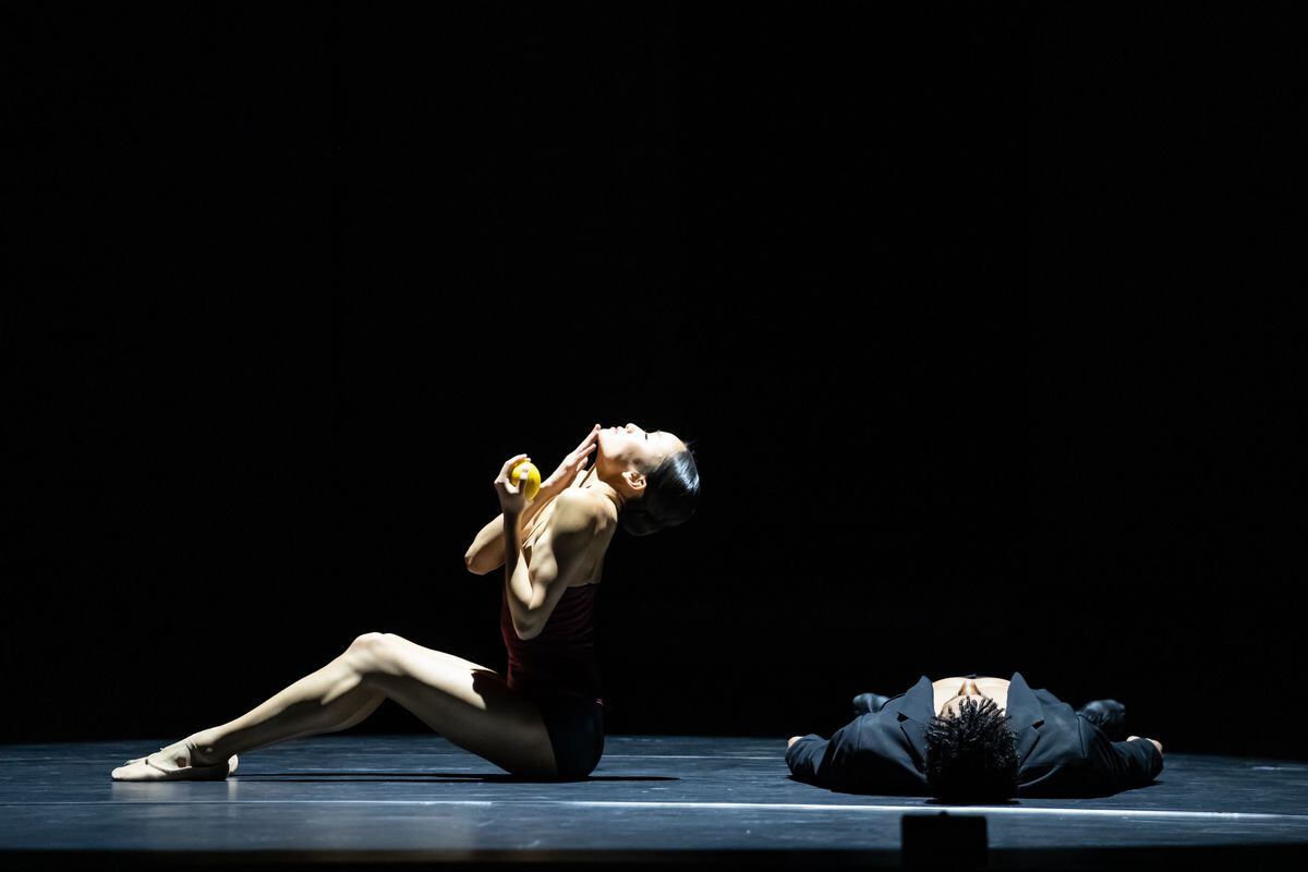 Yaoqian Shang as Juliet and Tyrone Singleton as Romeo in R&J Reimagined.  Photo: Bill Cooper