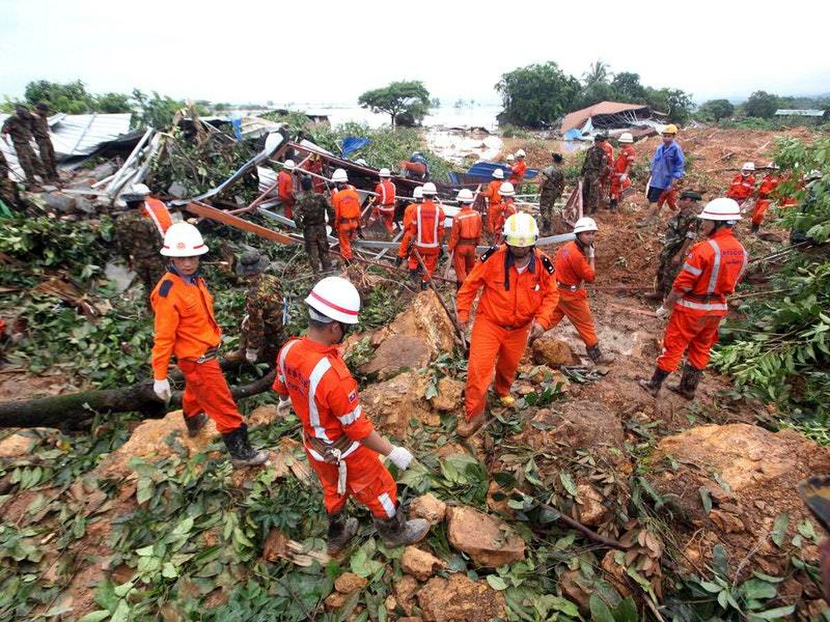 At Least 32 Killed As Landslide Buries Homes In Burma Express And Star