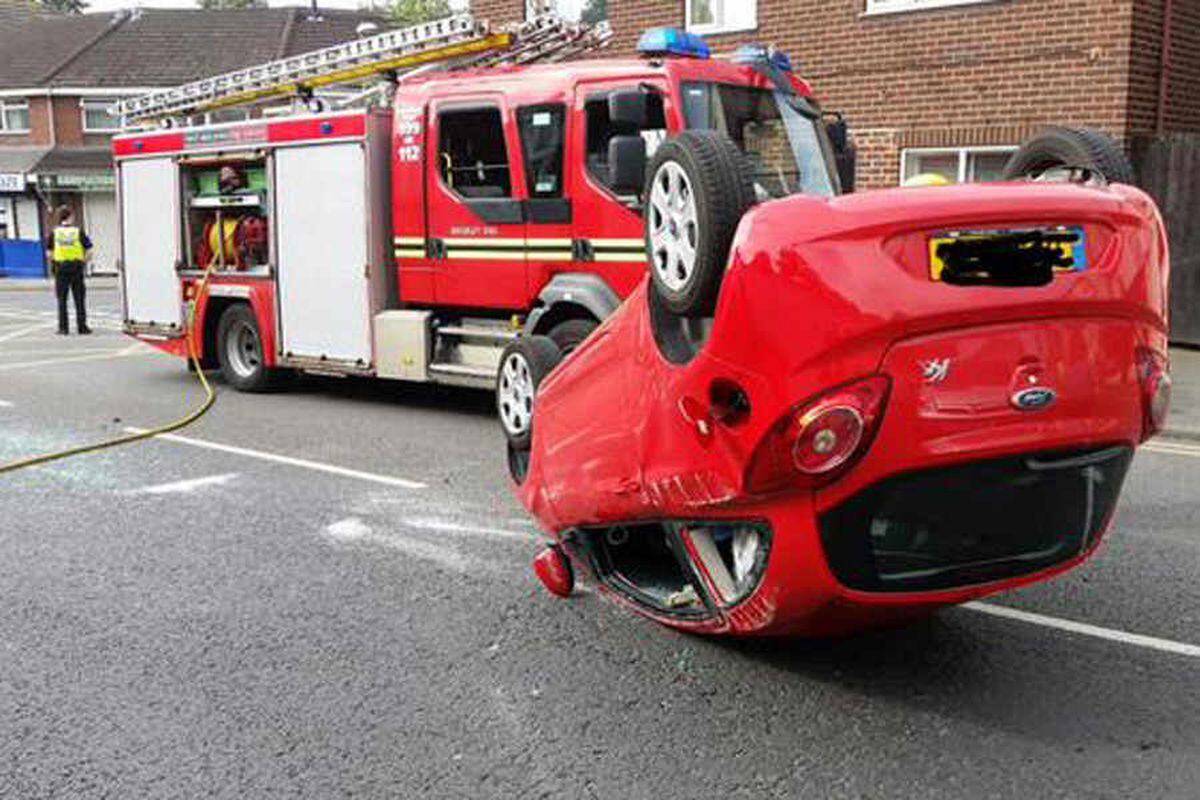 Lucky Escape For Driver After Car Overturns In Wordsley | Express & Star