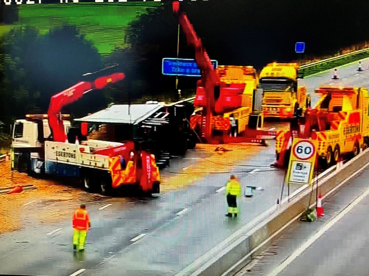 Two Hour M6 Delays As Emergency Repairs Carried Out After Lorry Crash