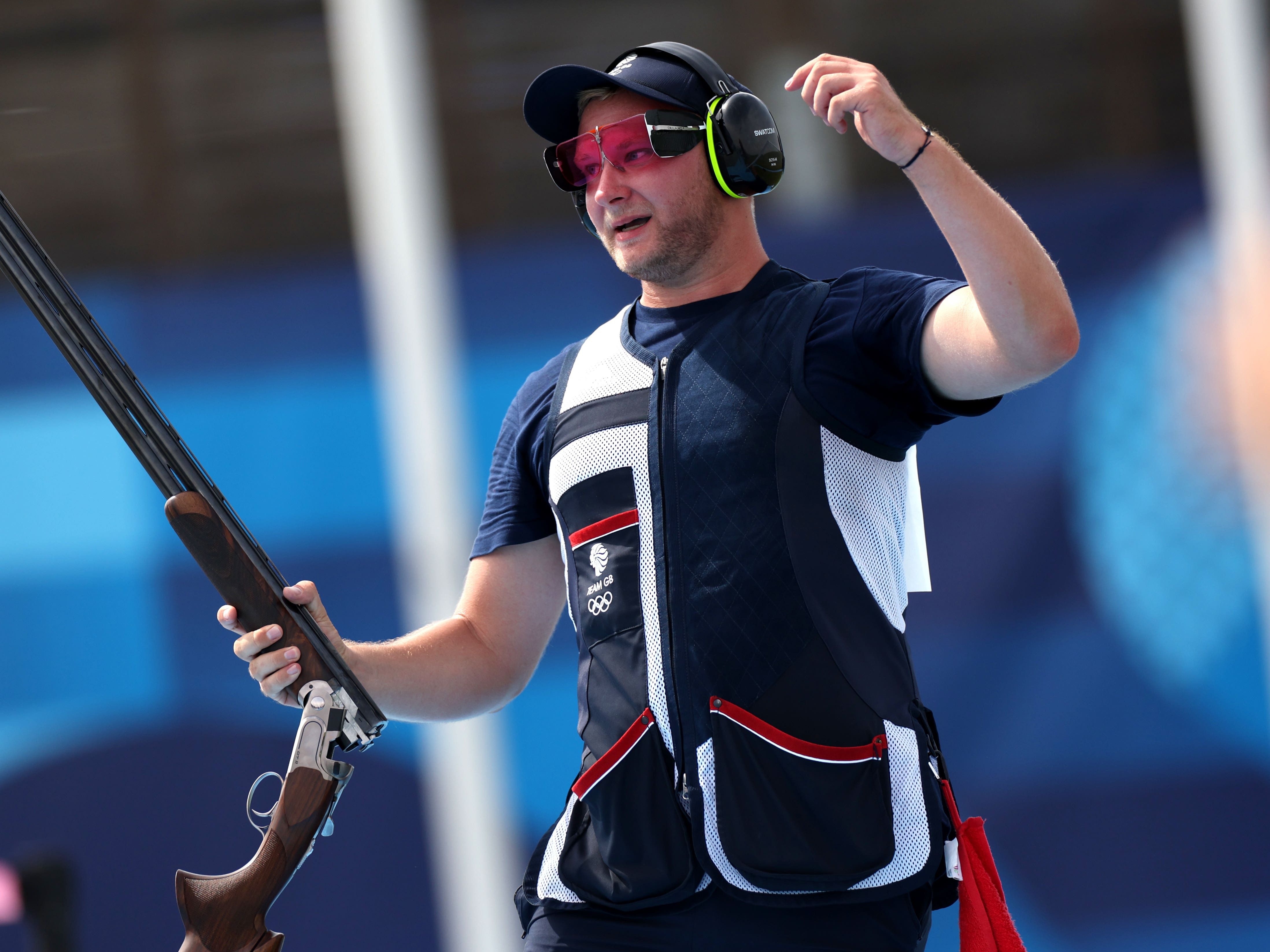 Nathan Hales wins men’s trap gold with a new Olympic record