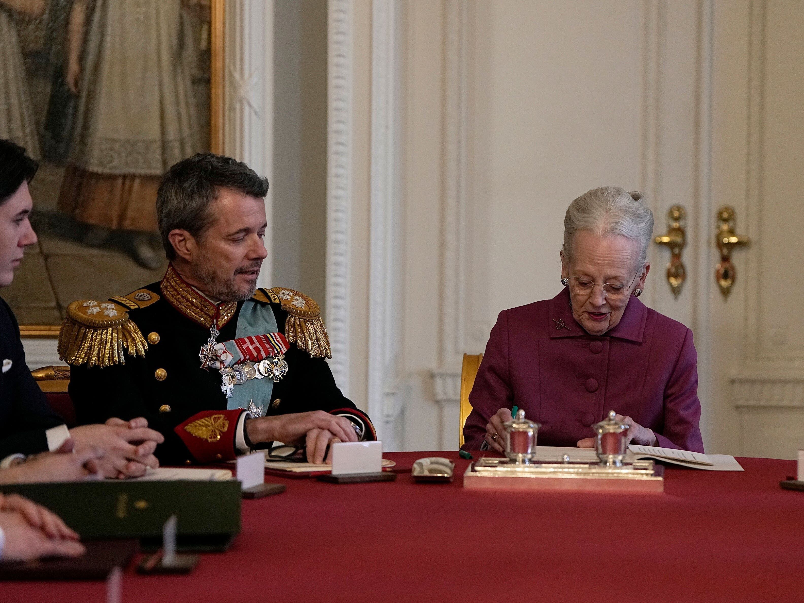 Denmark’s Queen Margrethe signs historic abdication making son King Frederik X