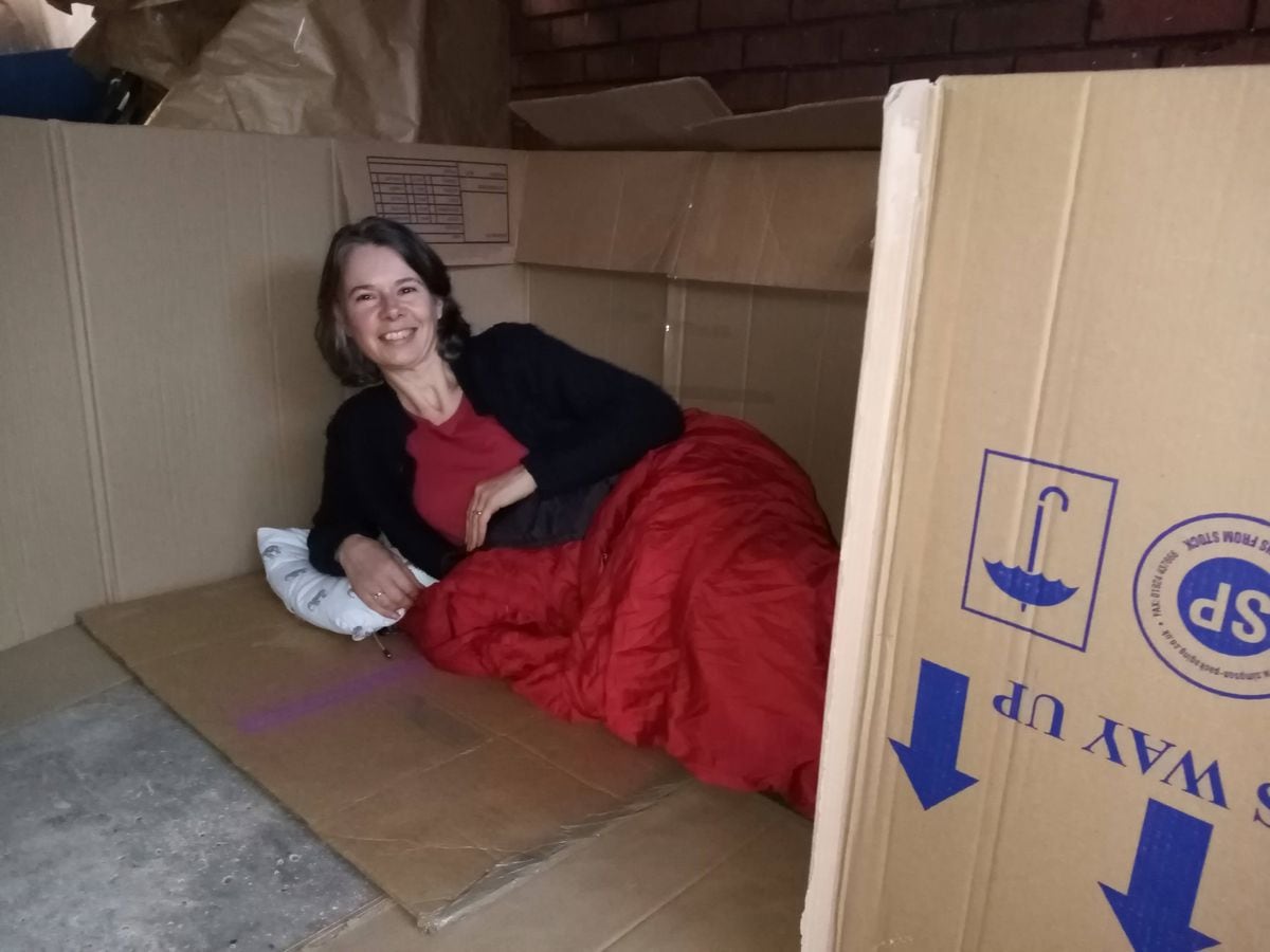 Sarah Sylvester, fundraising manager at YMCA Sutton Coldfield, slept the night in a garage