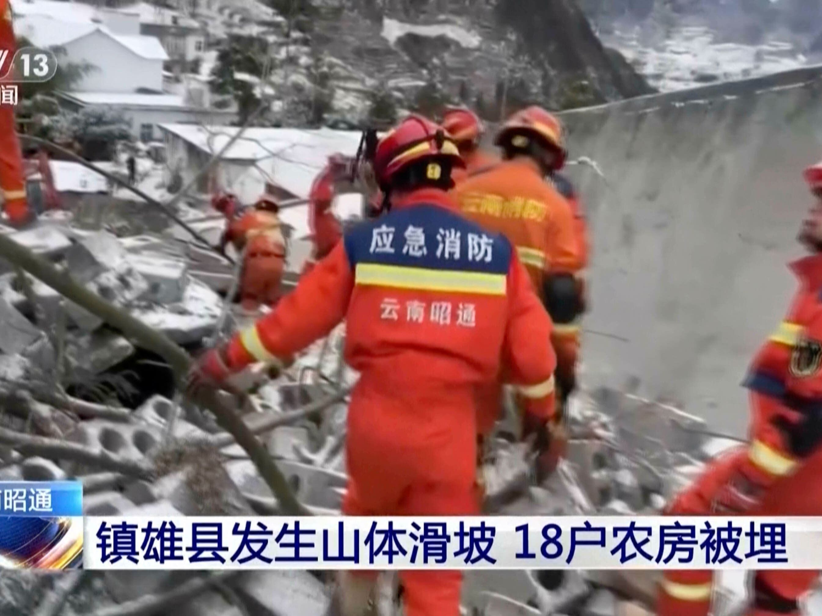 Landslide in mountainous south-western China buries 47 people