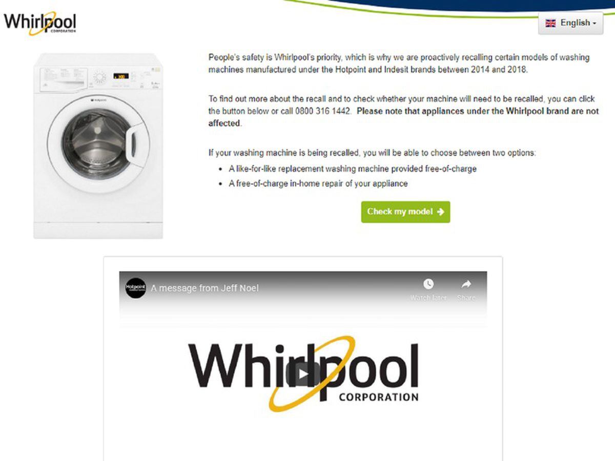 Whirlpool to recall hundreds of thousands of firerisk washing machines