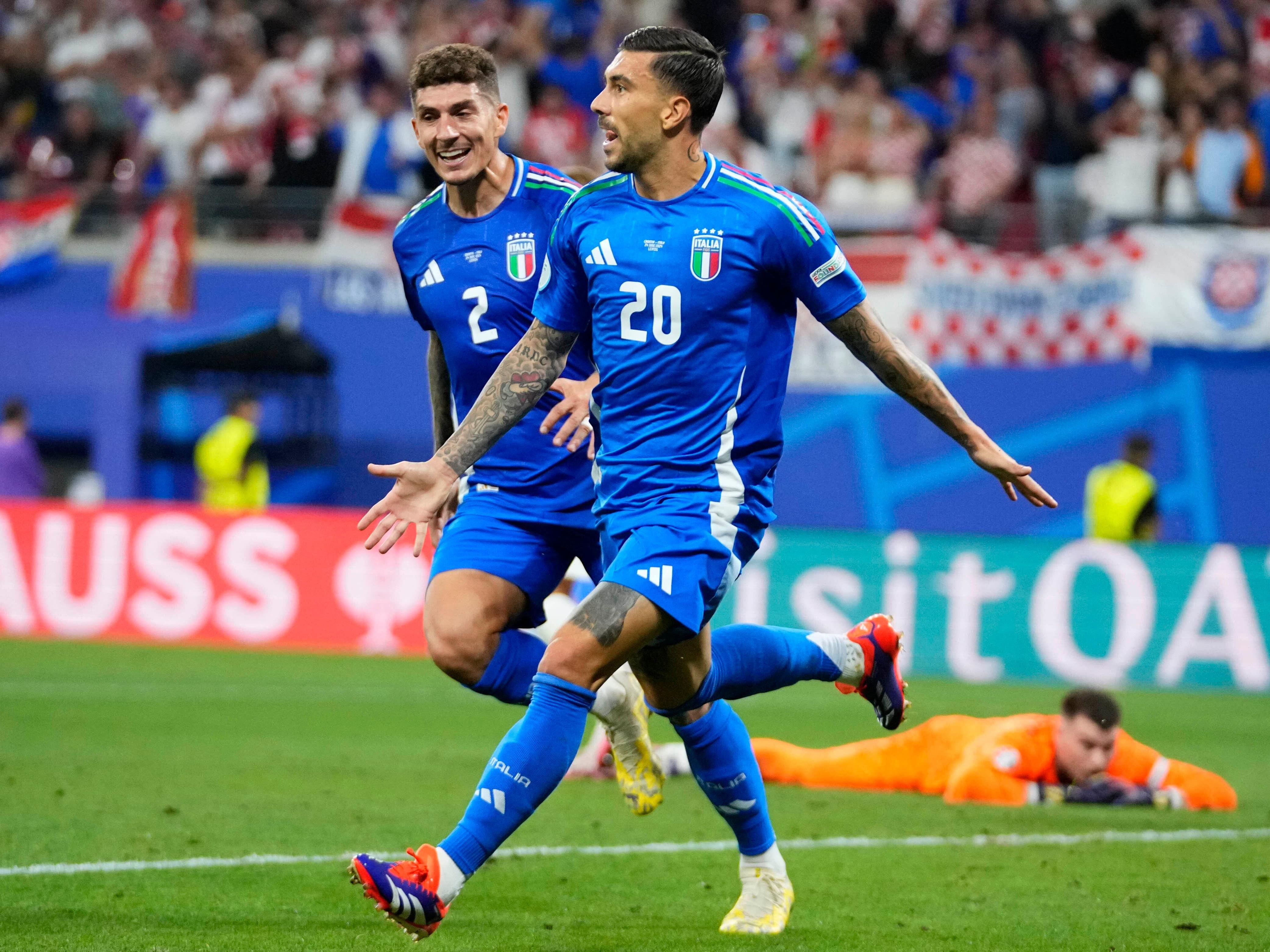Italy score late equaliser against Croatia to advance to Euro 2024 last 16