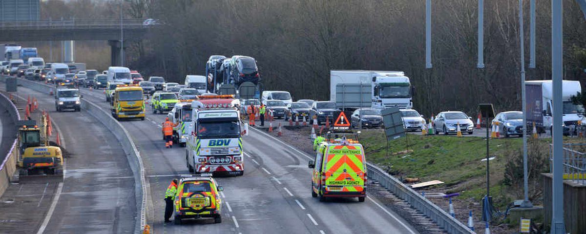 IN PICTURES: Fifteen-vehicle crash closes M6 carriageway | Express & Star