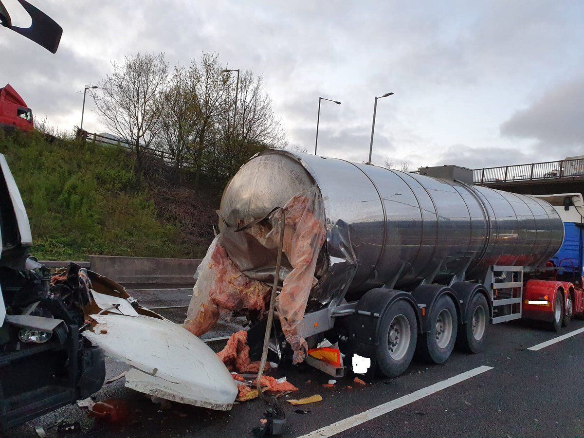 M6 Crash Major Delays After Lorry And Tanker Collide Near Walsall