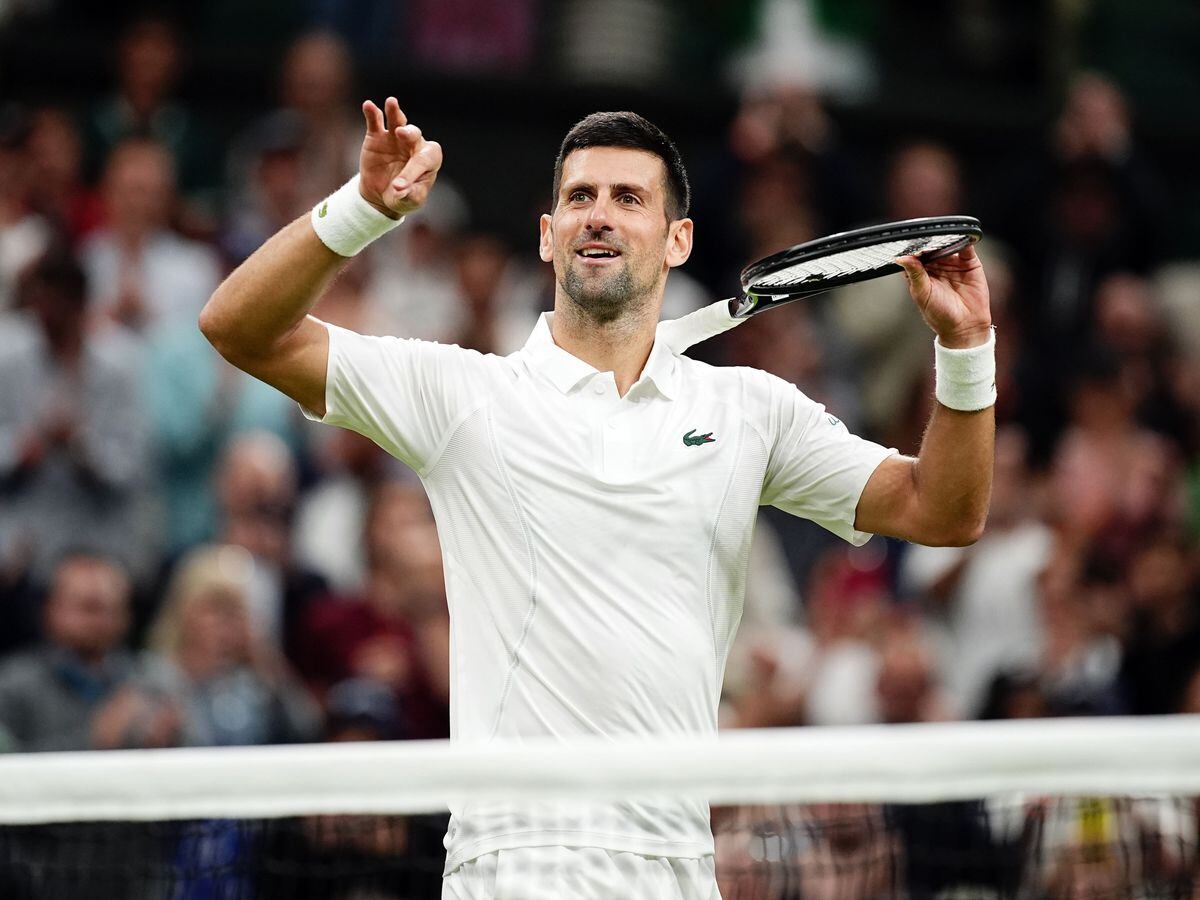 England celebrations briefly interrupt Novak Djokovic’s progression at Wimbledon