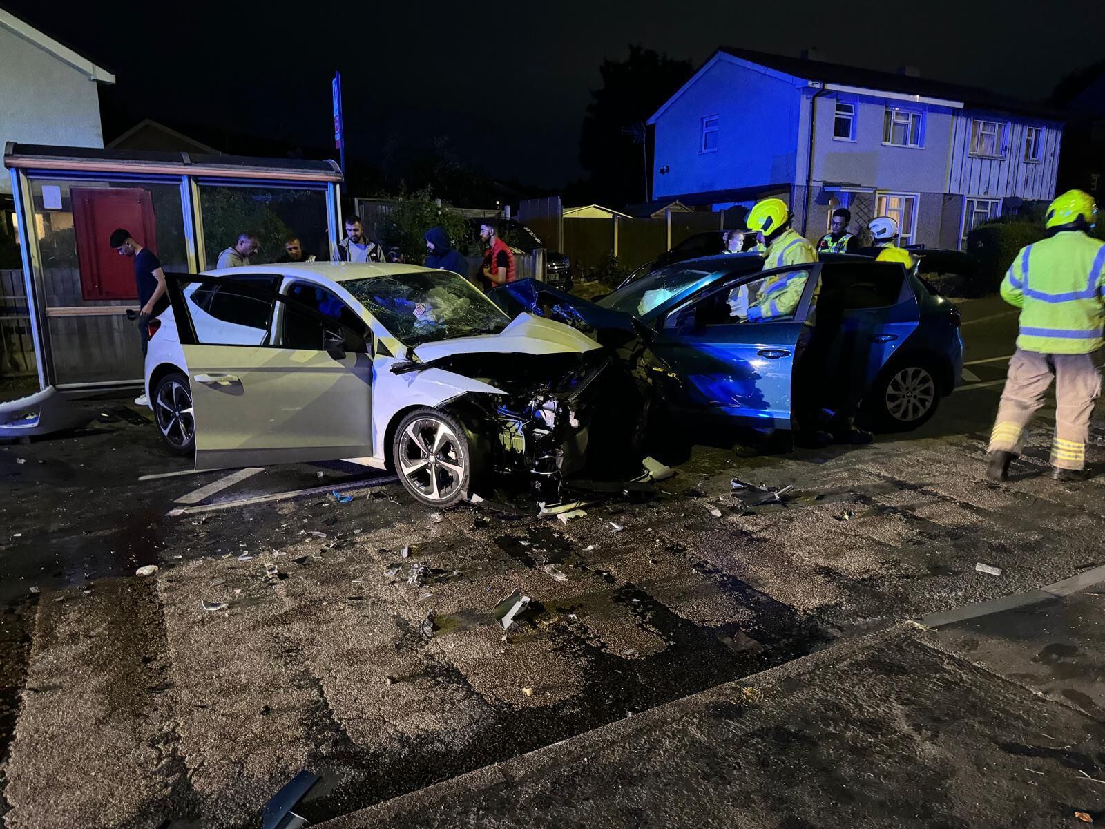 Two injured in Dudley crash as two cars collide near bus stop & police appeal for information