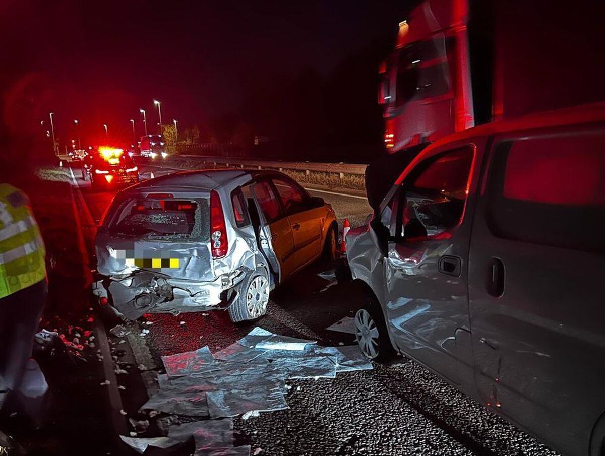 Motorcyclist miraculously survives after multiple vehicle crash