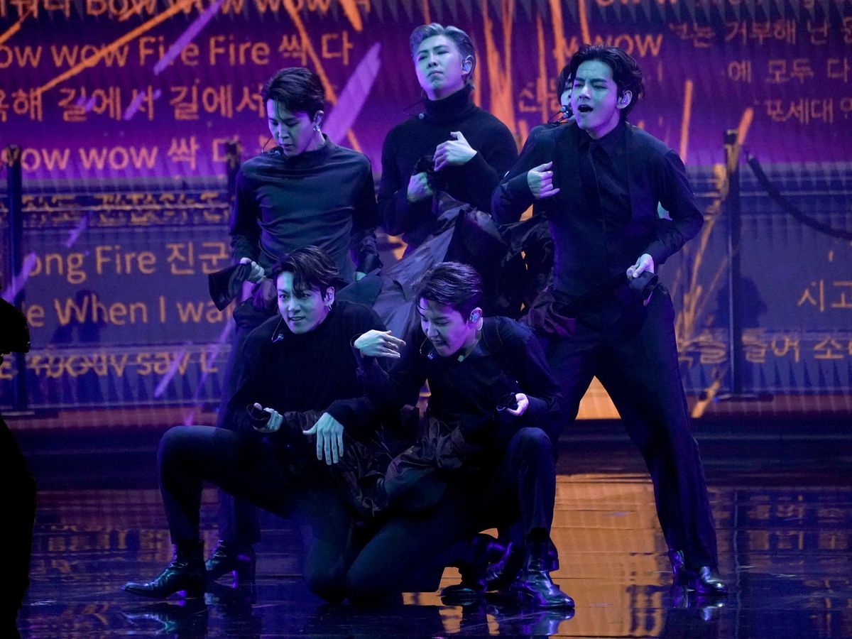 BTS deliver flirtation and a fall during Grammys performance Express