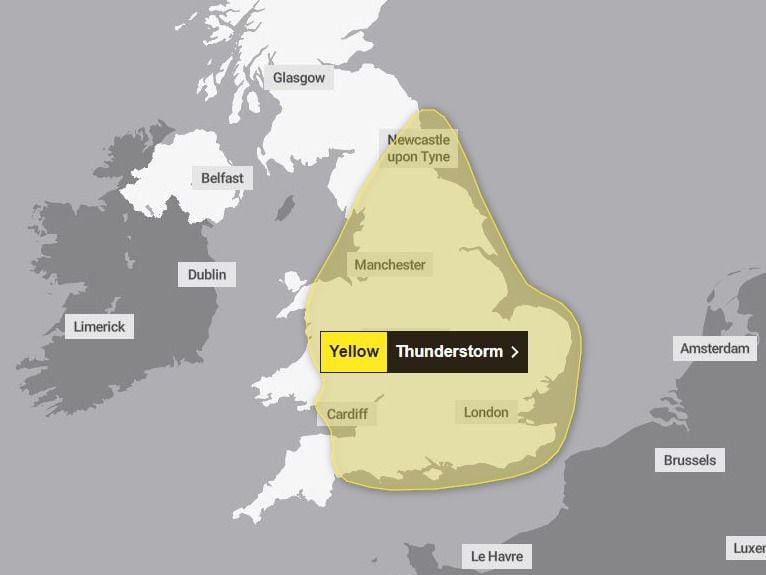 24-hour thunderstorm warning now in place for Black Country and Staffordshire with 'multiple rounds' forecast