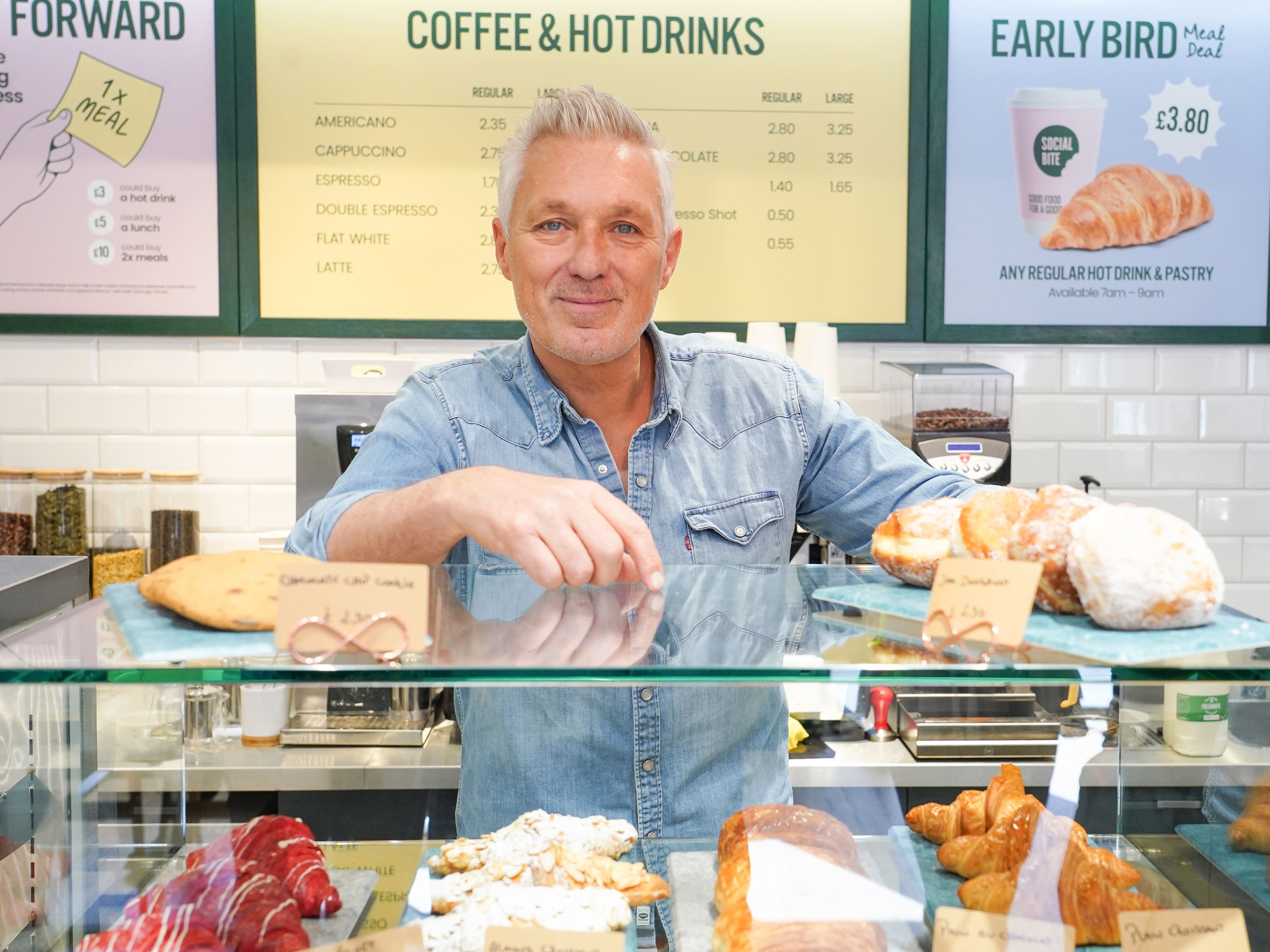 Martin Kemp and Chris Evans help launch coffee shop fighting homelessness
