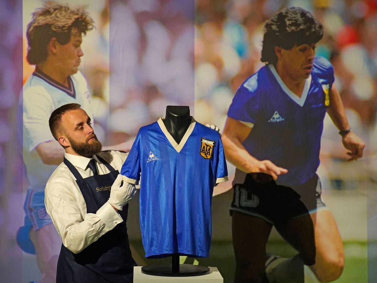 Diego Maradona Hand of God Jersey at Sotheby's